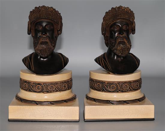 A pair of classical head book ends